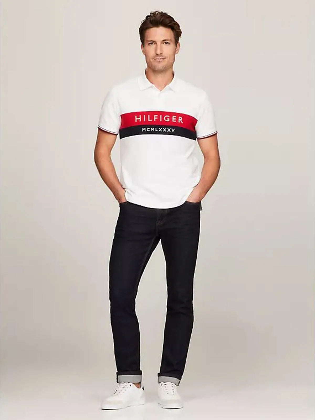 Polo Tommy Hilfiger Bordado De Corte Regular