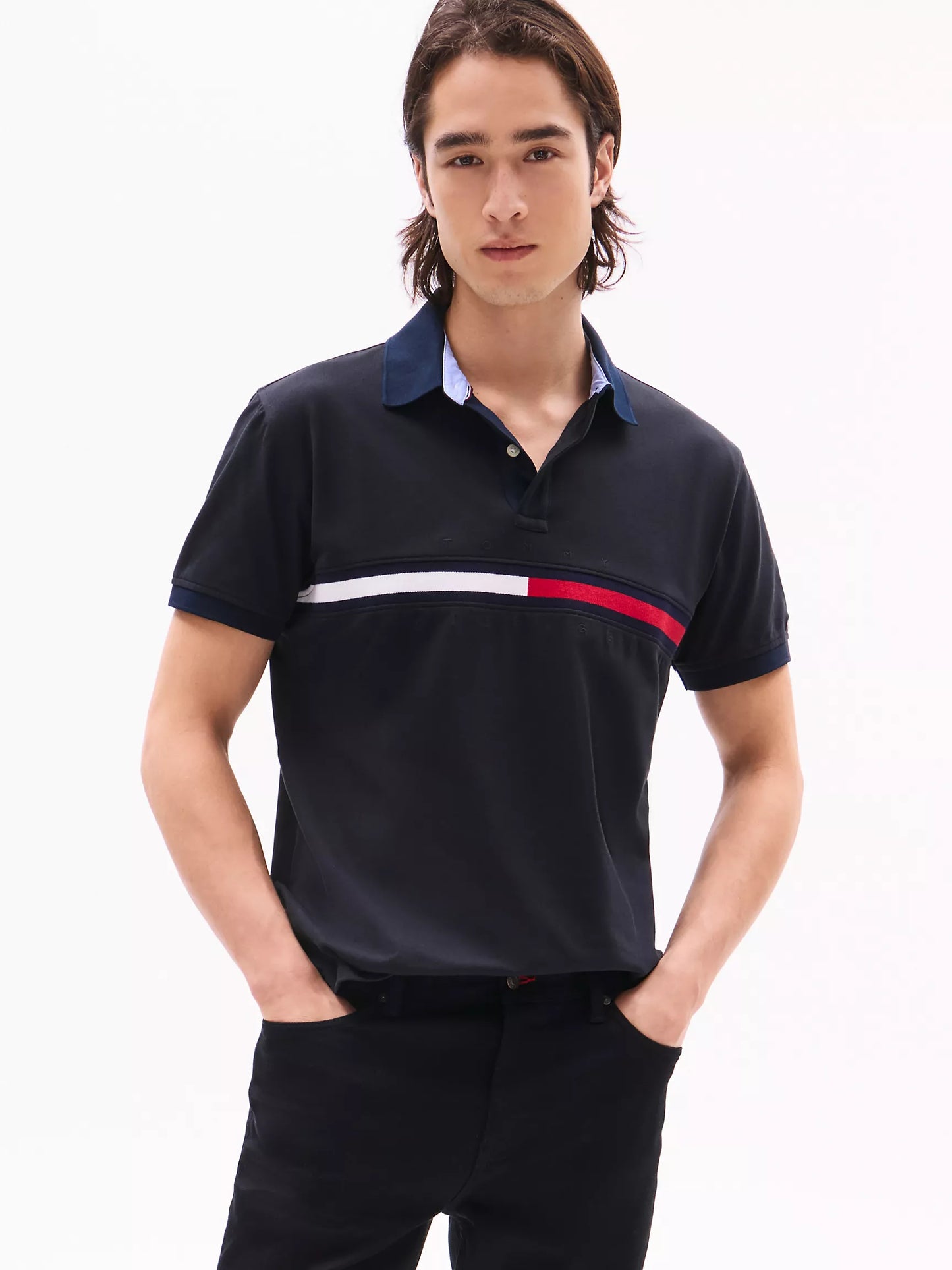 Polo Regular fit de rayas bordadas Tommy Hilfiger