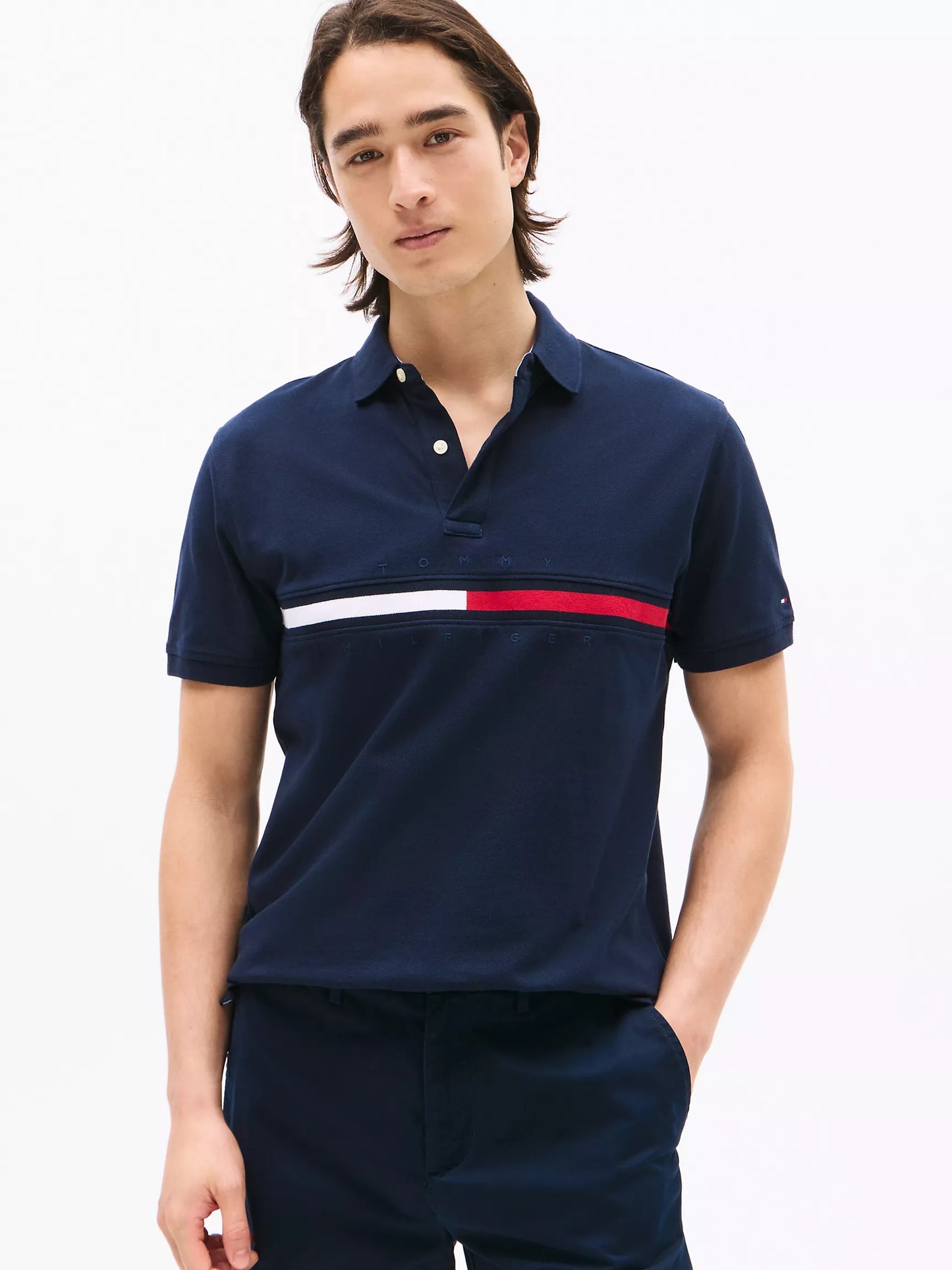 Polo Regular fit de rayas bordadas Tommy Hilfiger