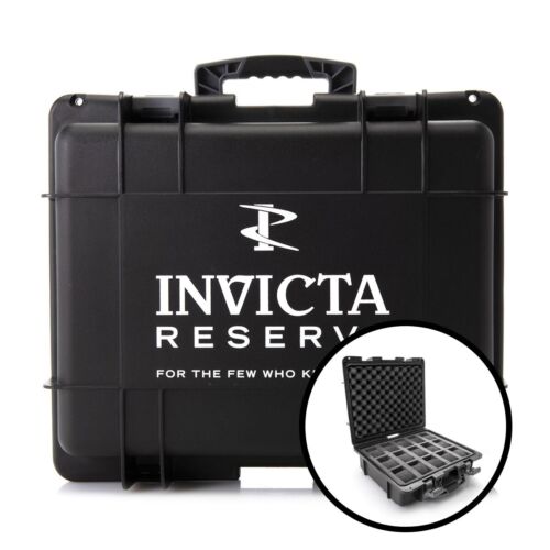 Caja de impacto invicta negra  para 15 relojes