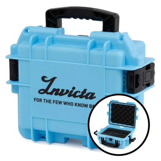 Caja de impacto invicta azul para 8 relojes