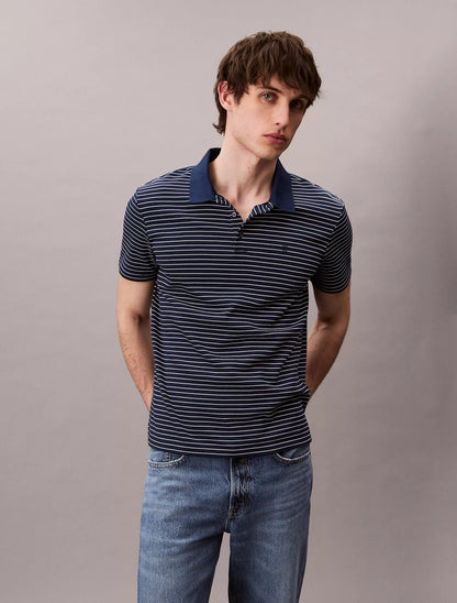 Polo Calvin Klein Clásico de Algodón con Rayas NC
