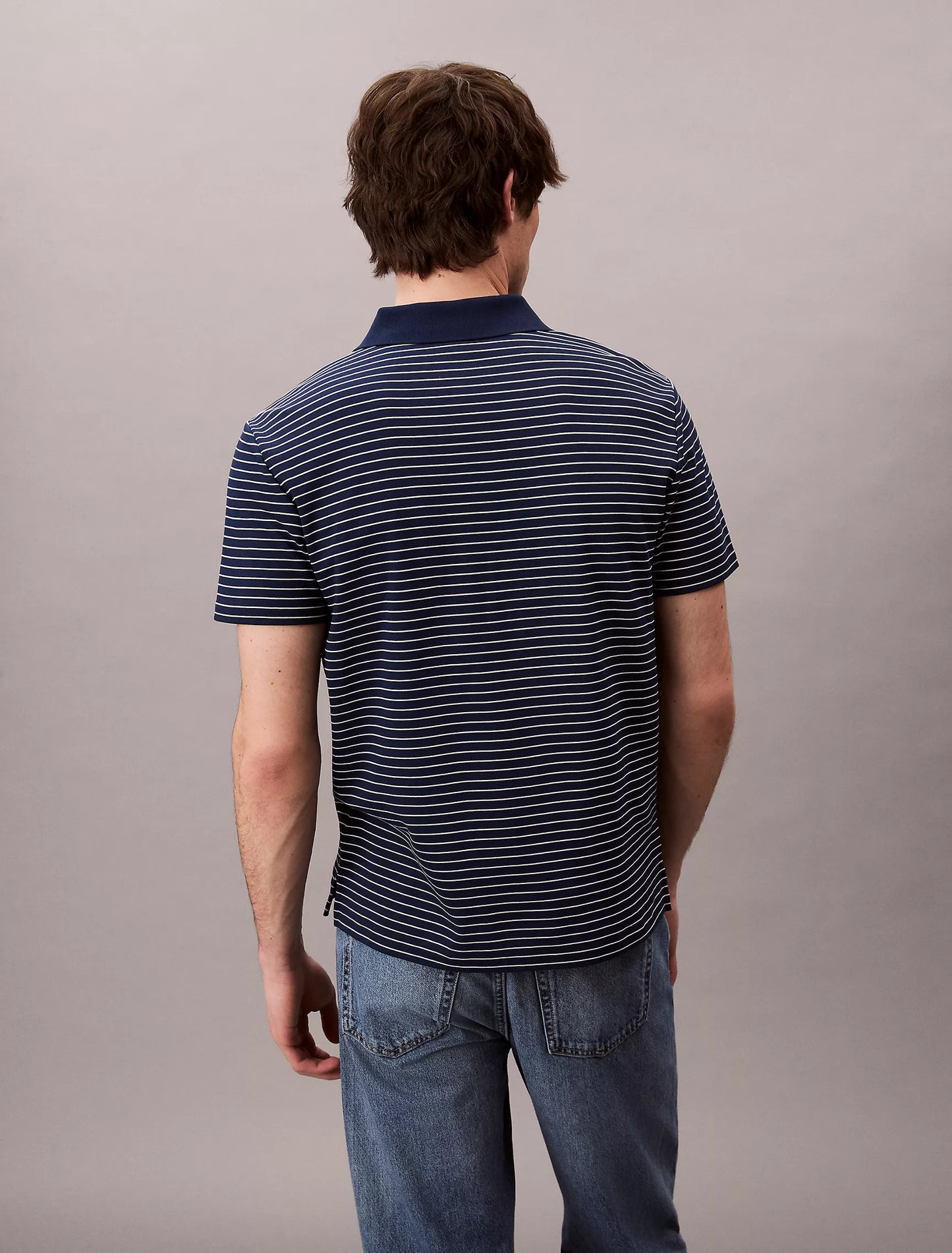 Polo Calvin Klein Clásico de Algodón con Rayas NC