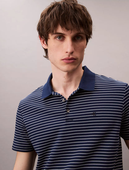 Polo Calvin Klein Clásico de Algodón con Rayas NC