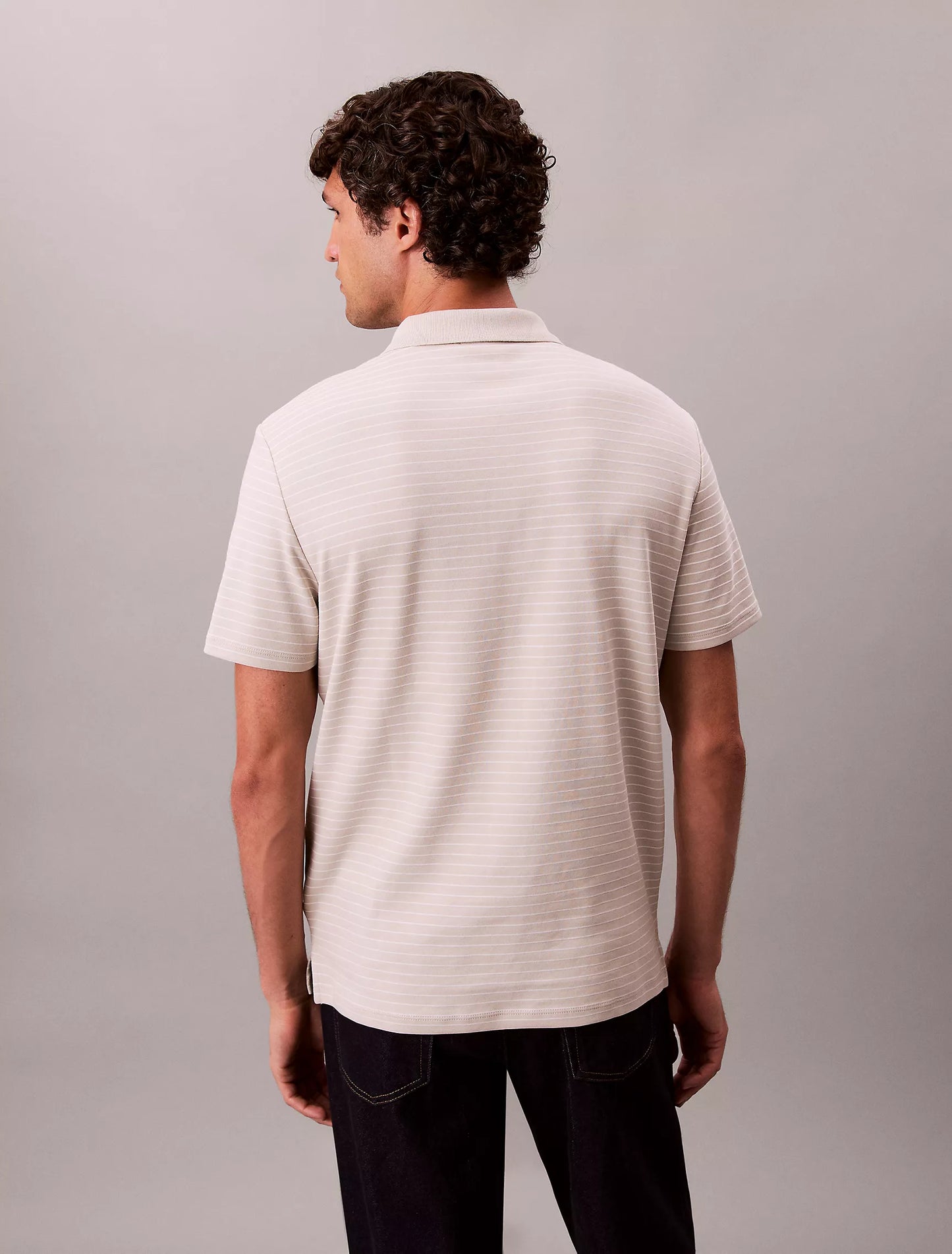 Polo Calvin Klein Clásico de Algodón con Rayas NC