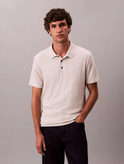 Polo Calvin Klein Clásico de Algodón con Rayas NC