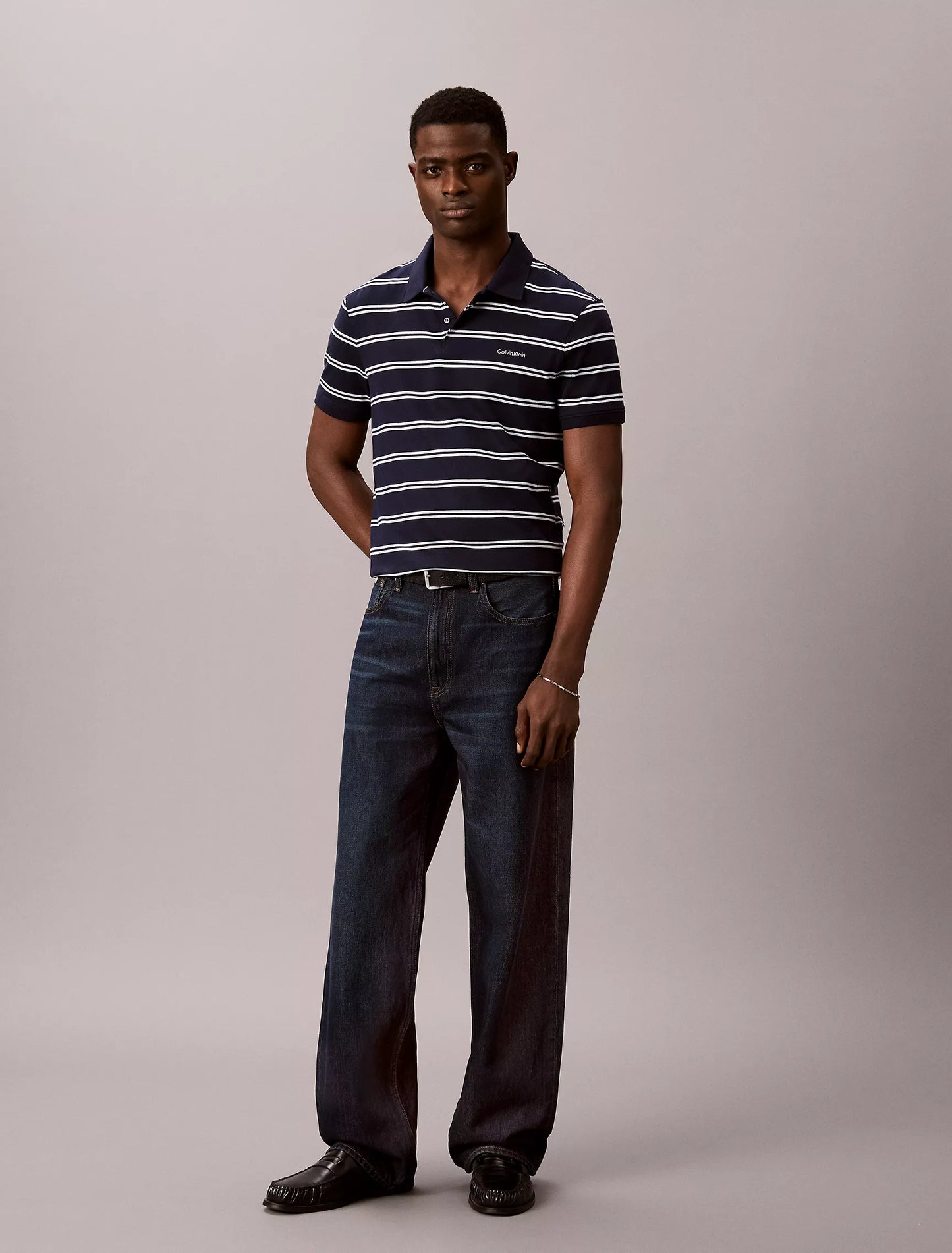 Polo Calvin Klein De Rayas - Extremadamente Suave y Fresco NC