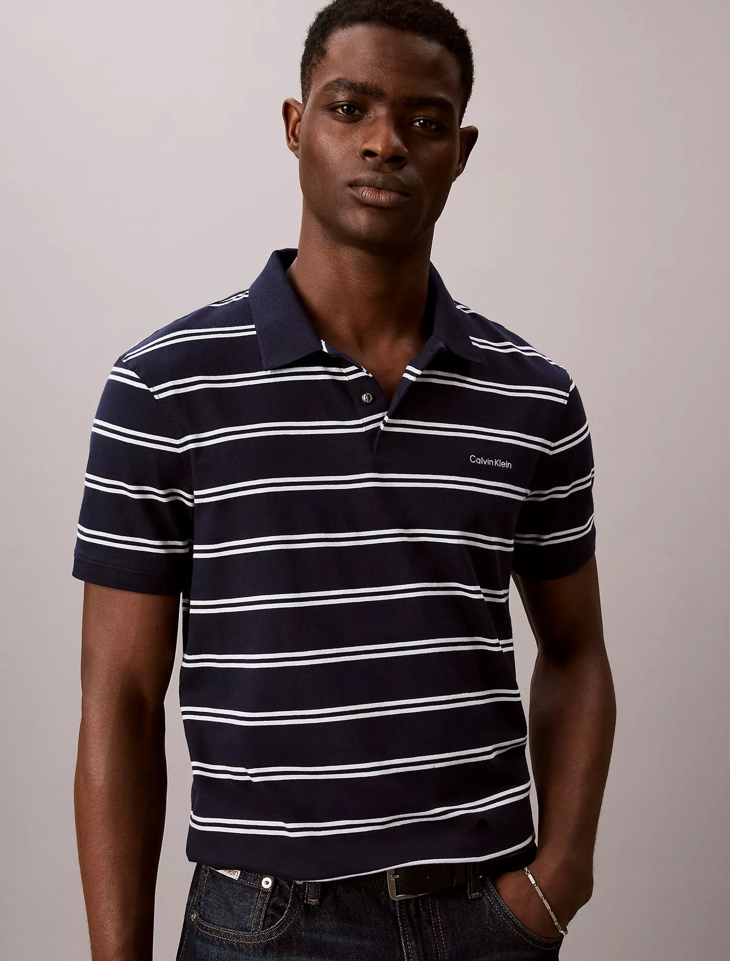 Polo Calvin Klein De Rayas - Extremadamente Suave y Fresco NC