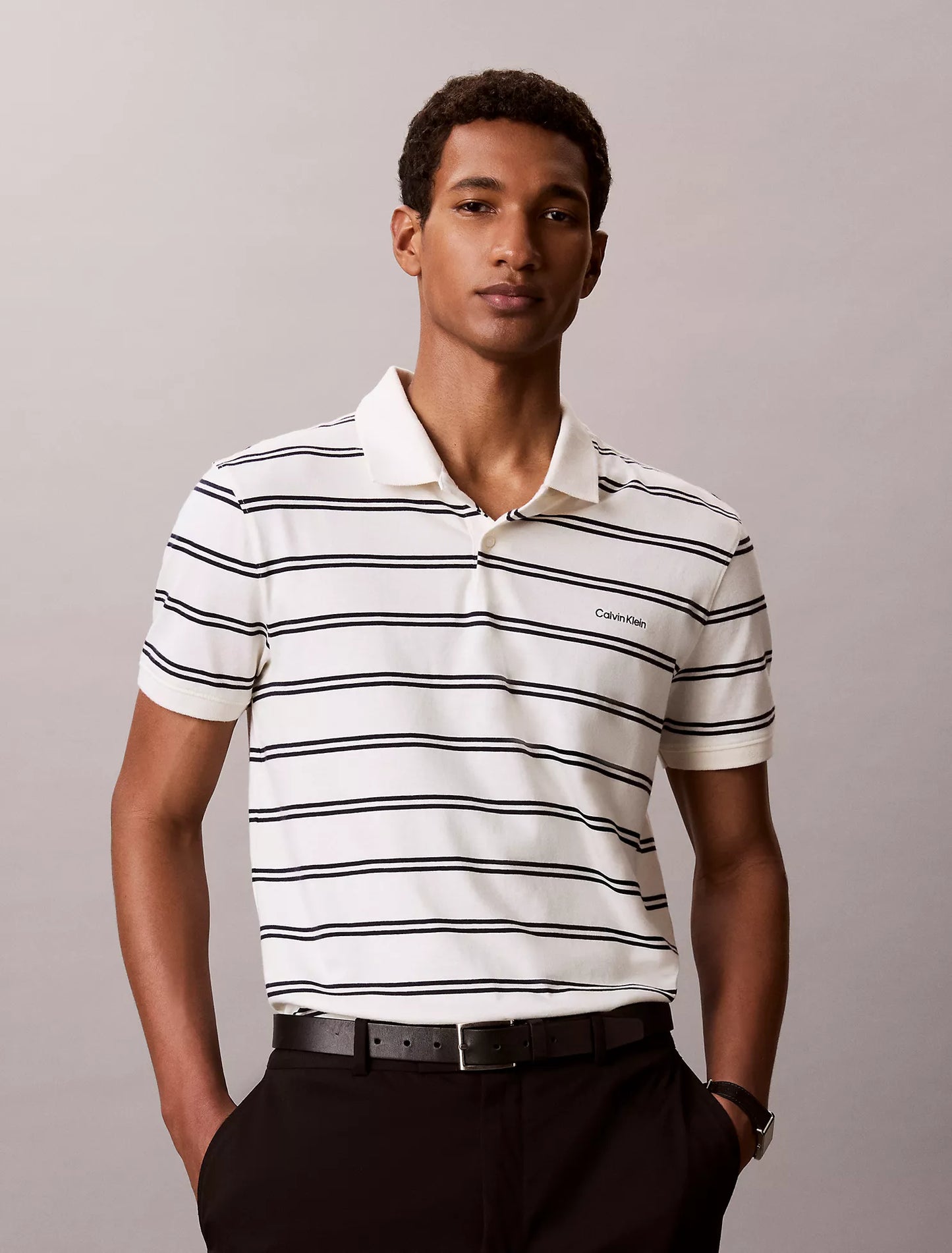 Polo Calvin Klein De Rayas - Extremadamente Suave y Fresco NC