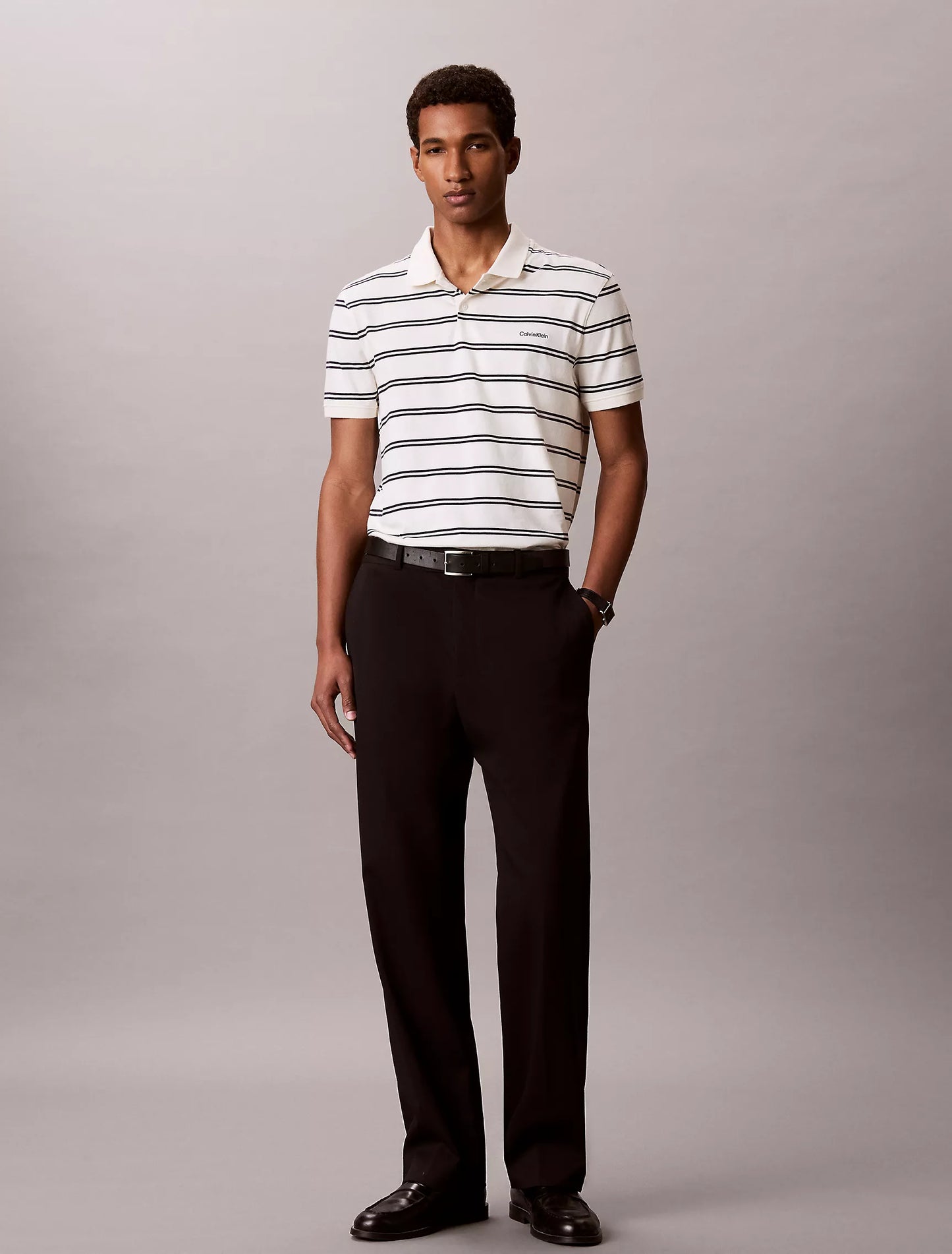 Polo Calvin Klein De Rayas - Extremadamente Suave y Fresco NC