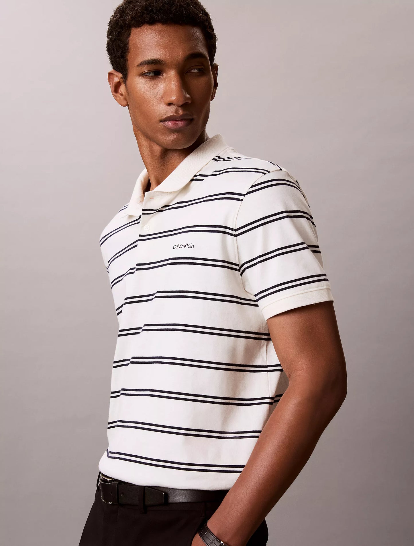 Polo Calvin Klein De Rayas - Extremadamente Suave y Fresco NC