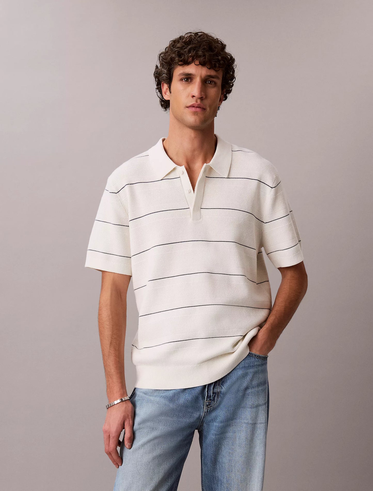 Polo Calvin klein Tejido de Algodón con Rayas NC