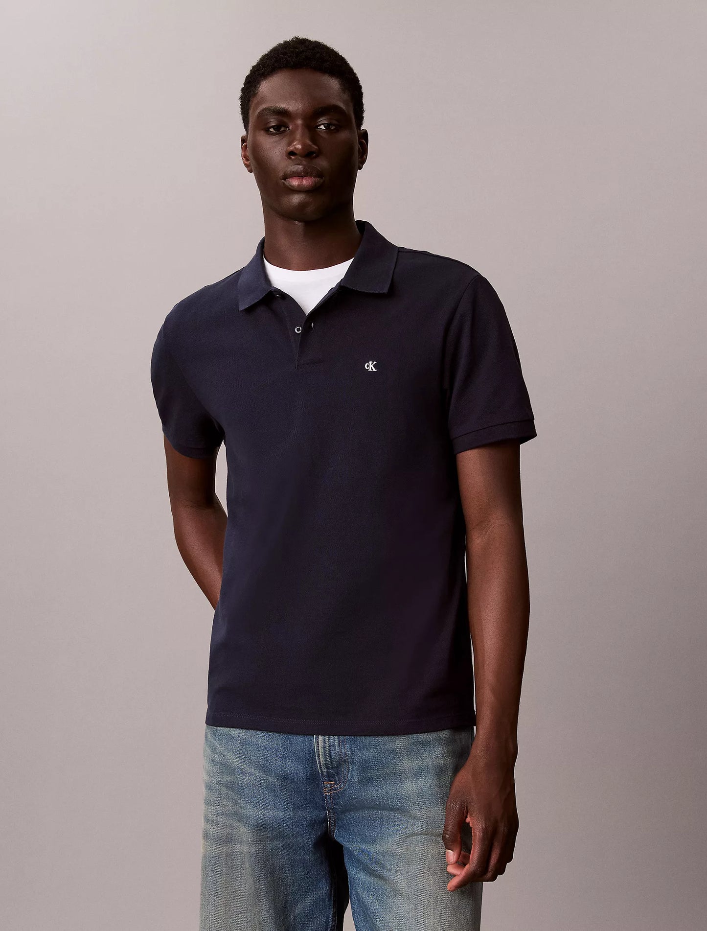 Polo Calvin Klein Clásico de Piqué de Algodón NC