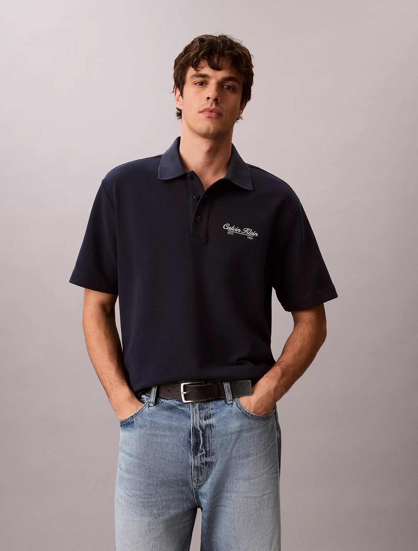 Polo Calvin klein relaxed de piqué con logo bordado