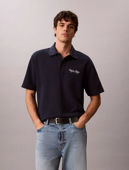 Polo Calvin klein relaxed de piqué con logo bordado NC