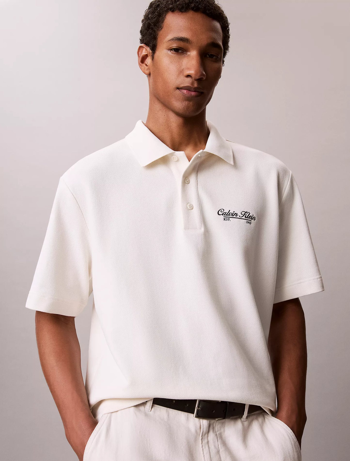 Polo Calvin klein relaxed de piqué con logo bordado