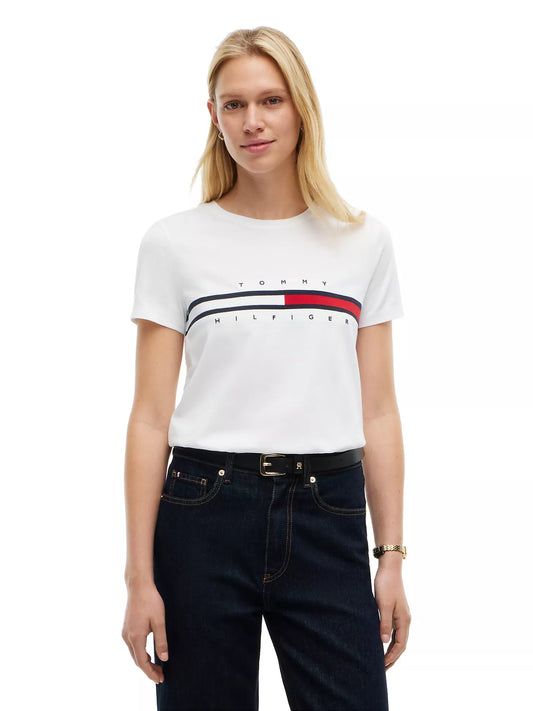 Camiseta Tommy Hilfiger Regular Fit Con Logo De Bandera Bordado NC
