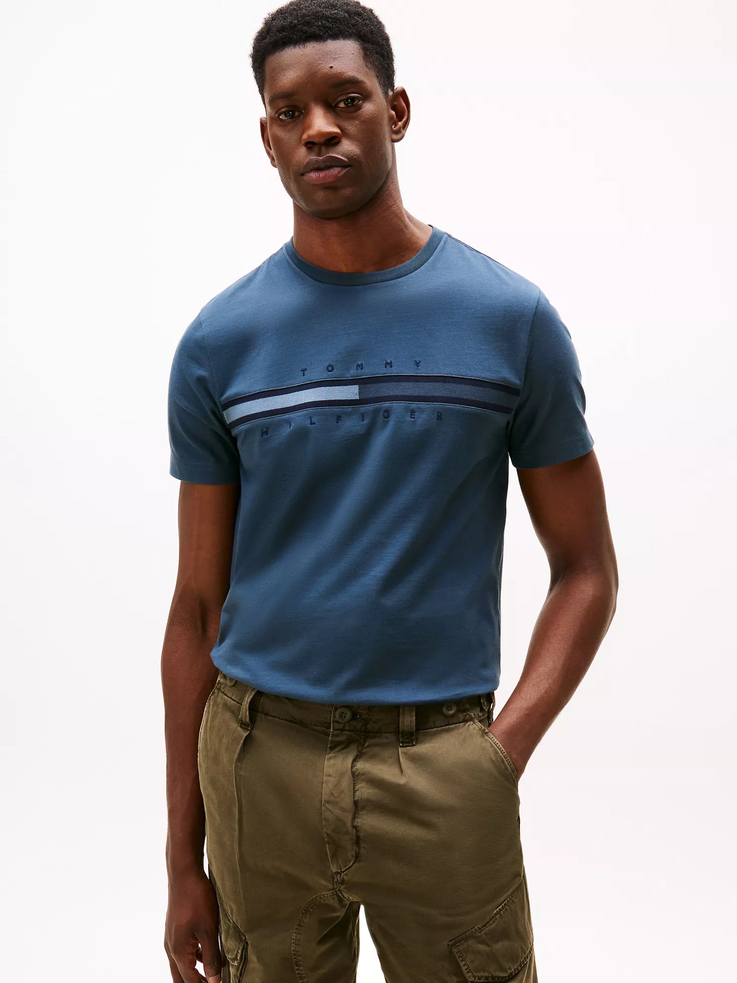 Camiseta Tommy Hilfiger Con Logo De Bandera Tonal NC