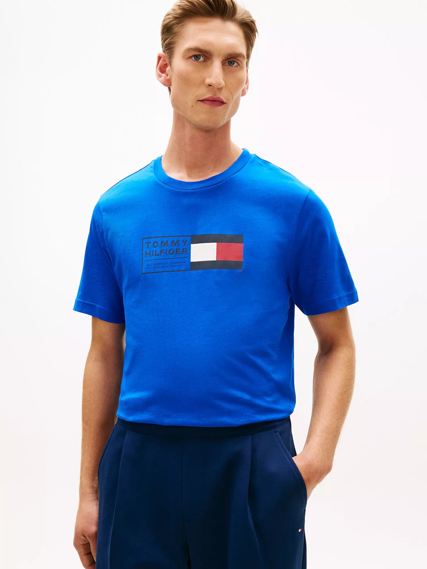 Camiseta Tommy Hilfiger Con Logo De Caja De Bandera NC