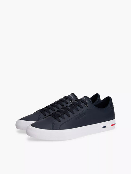 Zapatillas Tommy Hilfiger De Cuero Vulcanizado Con Estampado De Bandera NC