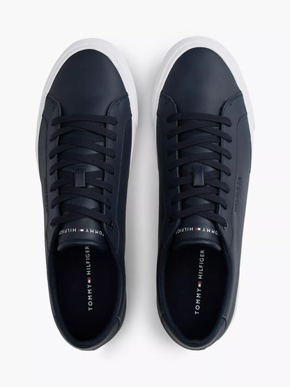 Zapatillas Tommy Hilfiger De Cuero Vulcanizado Con Estampado De Bandera NC