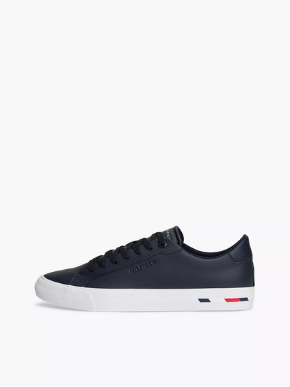 Zapatillas Tommy Hilfiger De Cuero Vulcanizado Con Estampado De Bandera NC