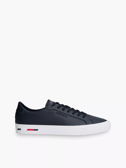 Zapatillas Tommy Hilfiger De Cuero Vulcanizado Con Estampado De Bandera NC
