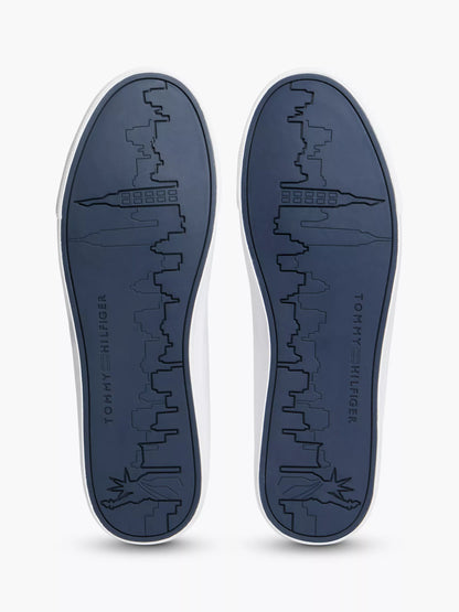 Zapatillas Tommy Hilfiger De Cuero Vulcanizado Con Estampado De Bandera NC