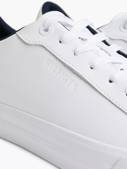 Zapatillas Tommy Hilfiger De Cuero Vulcanizado Con Estampado De Bandera NC